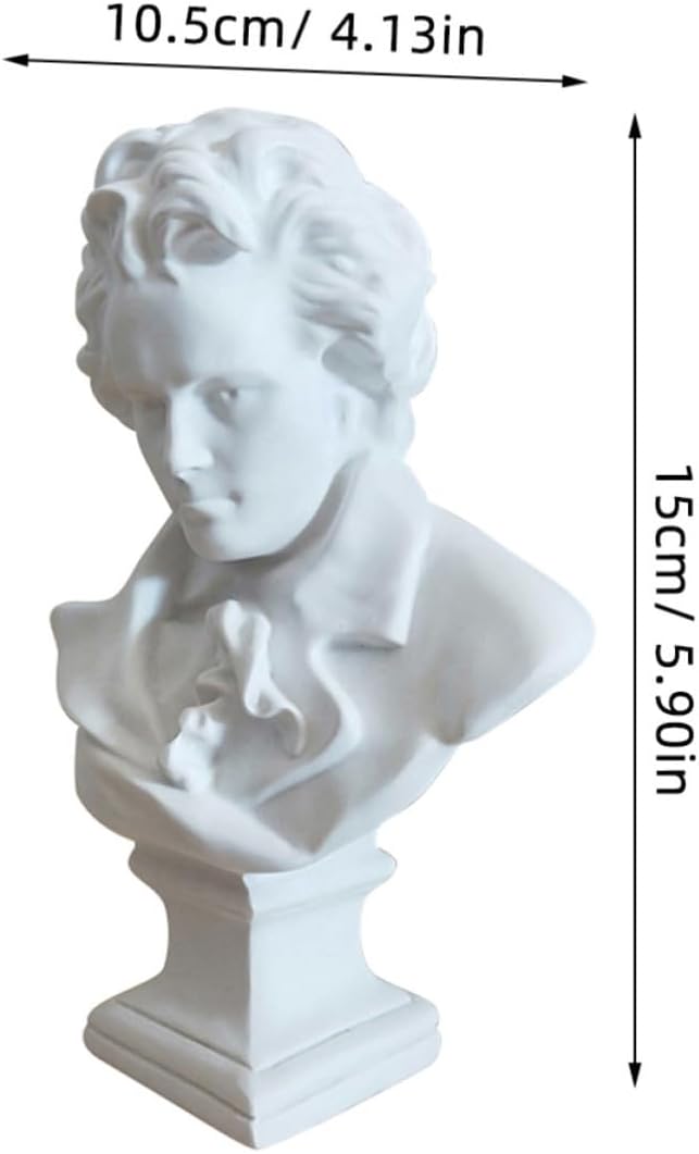 Healifty Style Classical Bust European Sculpture White Resin Home Decor