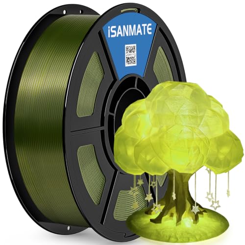Image of iSANMATE Rapid Clear Olive Green PLA Filament 1.75mm, 3D Printer Filament Transparent Filament, for Bambu Lab 3D Printers, AMS, AMSLite, 1kg Spool (2.2lbs)
