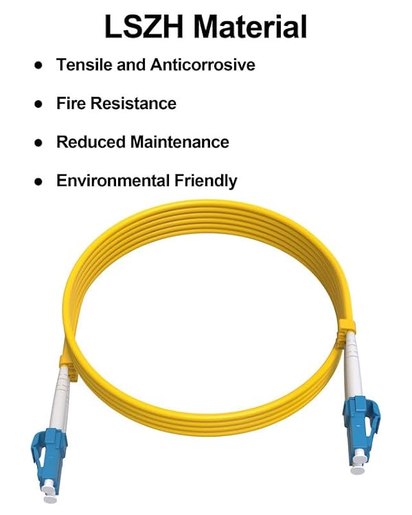 VANDESAIL 5 Pack LC to LC Single Mode Fiber Patch Cable 1M, OS2 Duplex 1G/10GB Fiber Optical Cables SMF Fiber Jumper Patch Cords LSZH 9/125µm for SFP+ XFP QSFP CFP -1M(3FT) 5pack by VANDESAIL - Image 2