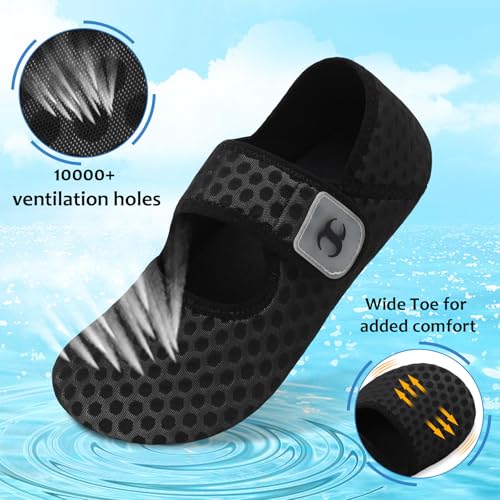 Image of Water Shoes for Women Men Barefoot Beach Swim Aqua Socks Summer Wide Slides Sandals Quick Dry Pool River Sea Sock Shoes