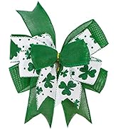 Clover Patrick's Day Wreath Bow Green Shamrock Irish Holiday DIY Crafts Gift Ribbon Bow Ornaments...