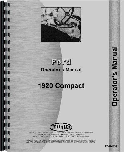 Ford 1920 Tractor Operators Manual      Plastic Comb – January 1, 2015
