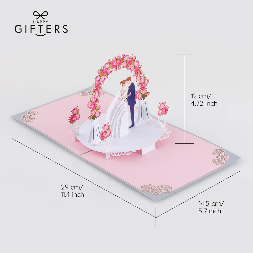 Felicitación Tarjeta De Boda 3D Pop-Up Con Coche De Novios - Tarjeta De Felicitación Romántica Para Bodas, Tarjeta Regalo Emergente Para Recién Casados, Compromiso O Aniversario - Incluye Sobre Tarjeta Boda