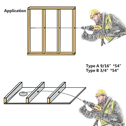 Hanshan Flexible Installer Drill Bit Fish Bit For Pulling Wire Through Tight Spaces With Minimal Damage 3/4-Inch By 54-Inch #TOP5