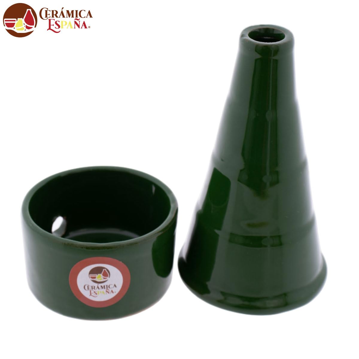 CERÁMICA ESPAÑA® | Incenso a camino verde | Incensieri religiosi | Incensieri in argilla | Incenso Pasqua | Bruciatore profumo, 8 x 8 x 18 cm