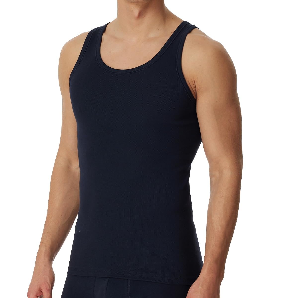 Schiesser Herrn 4er Pack - Cotton Essentials Feinripp Unterhemd/Tank-Top Baumwolle - 205144