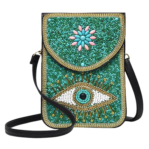 Image of Small Crossbody Bags for Women Designer Cell Phone Bag Boho Shoulder Wallet Purse