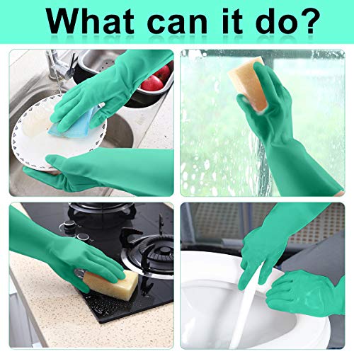 Image of GAYISIC Nitrile Cleaning Gloves Dishwashing Reusable Kitchen Dish Household Gloves Latex Free Resistant Chemical Acid Oil Heavy Duty Waterproof Gloves