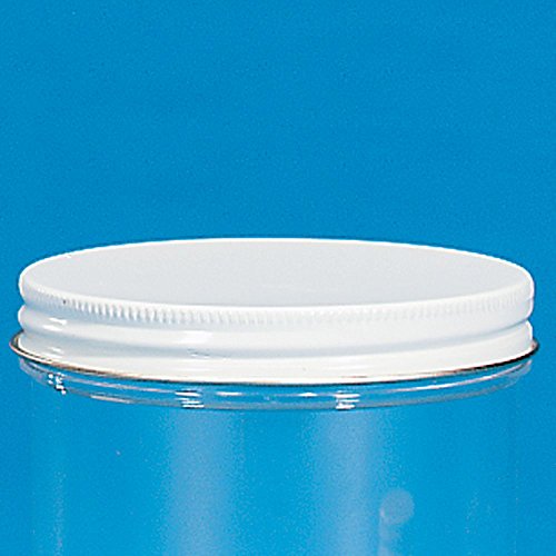 Screw Caps, White Enamel Metal, 48 Mm, Pack Of 12
