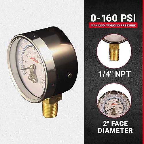 Image of Milton Pressure Dial Gauge, Brass, 1 /4 inch NPT (1194), United States