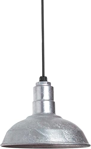 Steel Lighting Co. El Segundo - Lámpara de granero  Colgante montado en el techo  Cúpula de 12 pulgadas  Cable negro  Luz de granja de acero disponible en Yaxa El Salvador