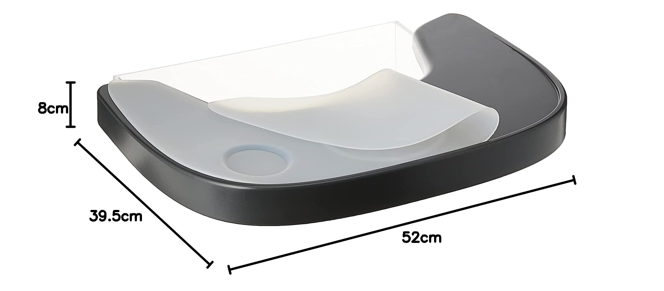 CHILDHOME, Tableta para la trona Evolu 2, Ajustable en profundidad, Fácil de instalar, Con mantel de silicona, Antideslizante, Fácil de limpiar, Antracita