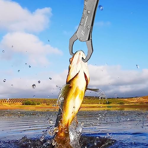 フィッシュリップグリッパーフローティング、アルミ合金折りたたみ式フィッシングプライヤー、アルミ合金リップグリップ、海水リップグリップツール、フィッシュリップグリッパー 6枚目