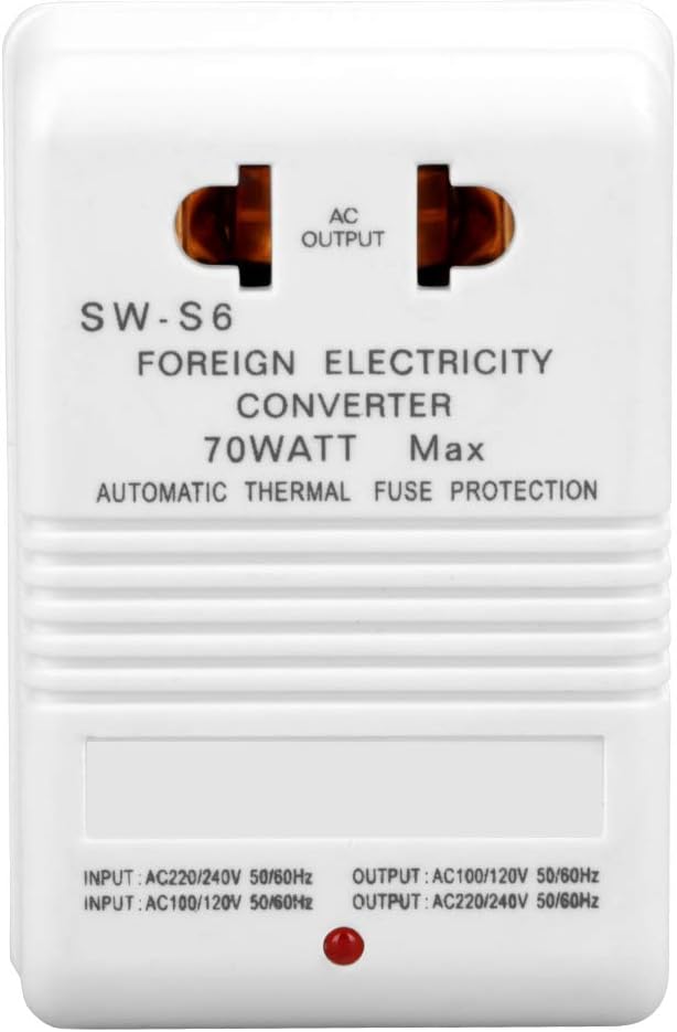 Voltage Converter 70W 110V/120V to 220V/240V Step Up Down Travel Adapter Transformer (CN Standard Plug)