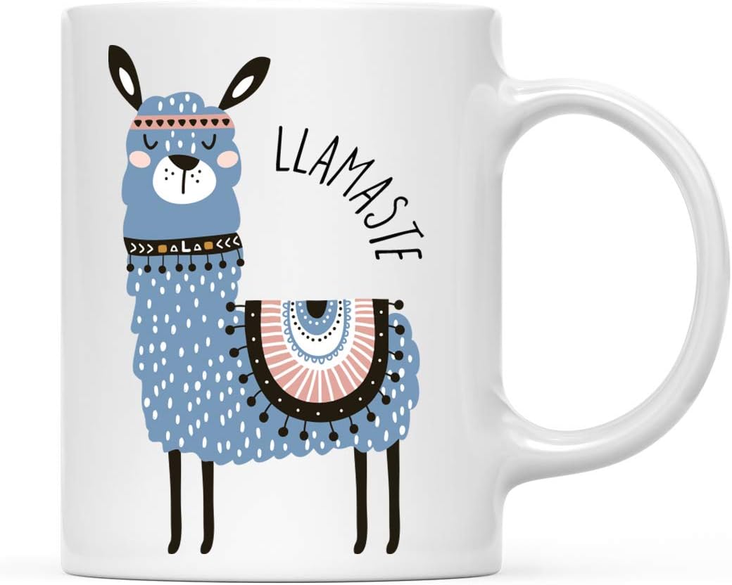 Andaz Press 11oz. Funny Pun Llama Coffee Mug Gift - 'Just Say You're Amazing' Graphic Cup for Coworkers, Women - Novelty