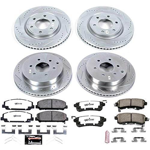 Power Stop K6322-36 Front And Rear Z36 Truck & Tow Brake Kit, Carbon Fiber Ceramic Brake Pads And Drilled/Slotted Brake Rotors #TOP2