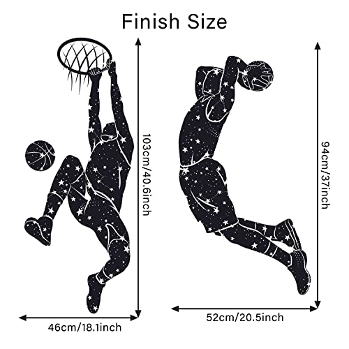 Vinilos decorativos de baloncesto removibles sin residuos miniatura 3