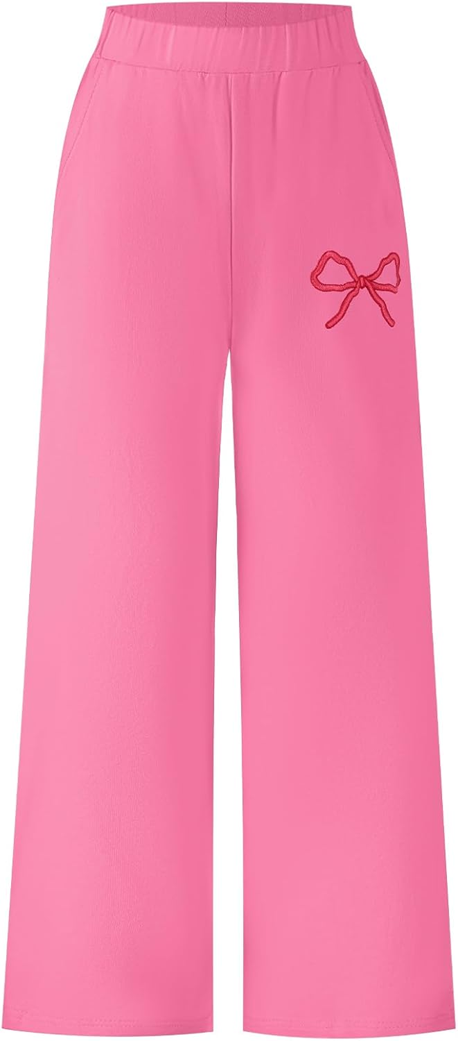 Kids Pajamas Pants Girls Boys Elastic Waist Plaid Pants Soft Lounge Wide Leg Pants 7-14 Years