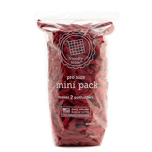 Harrisville Designs Friendly Loom | 10” PRO-Sized Red Potholder Weaving Loops | Craft 2 Cotton Potholders