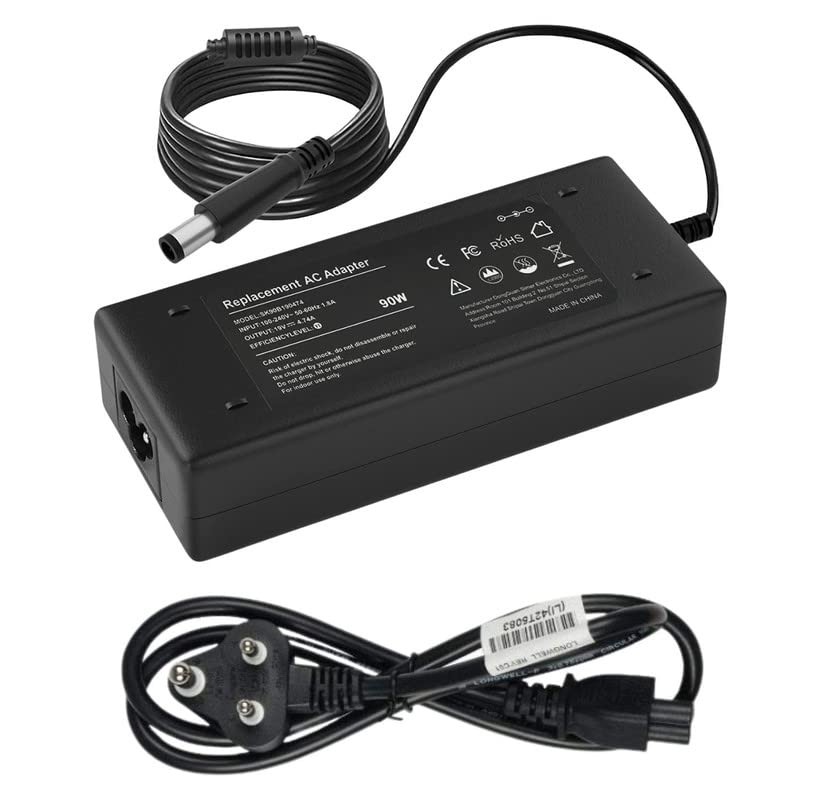 19V 4.74A 90W Charger for HP ProBook 6450b 6460b 7.4 MM X 5.0 MM Dia Big PIN Laptop Adapter with 1.5Metre Power Cable Free