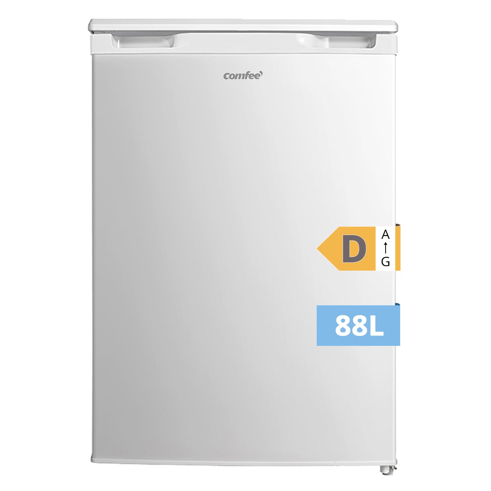 COMFEE' RCU83WH3EU(E) Congelador vertical independiente 88 Litros, 3 cajones, Congelador de gran capacidad, Termostato ajustable, Puerta reversible, Blanco - 1