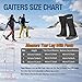 QTECLOR Leg Gaiters Waterproof Snow Boot Gaiters for Snowshoeing, Hiking, Hunting, Running, Motorcycle Anti-Tear Oxford Fabric, TPU Instep Belt Metal Shoelace Hook for Outdoor