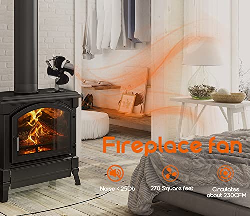 HAWCAFU Kaminventilator Ofenventilator Stromlos Wärmebetriebener Ofenventilator für Holzofen/Pelletofen/Kamin Ventilator