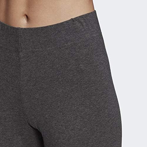 adidas Women's Essentials Linear Tights Dark Grey Heather/Purple Tint X-Small Long