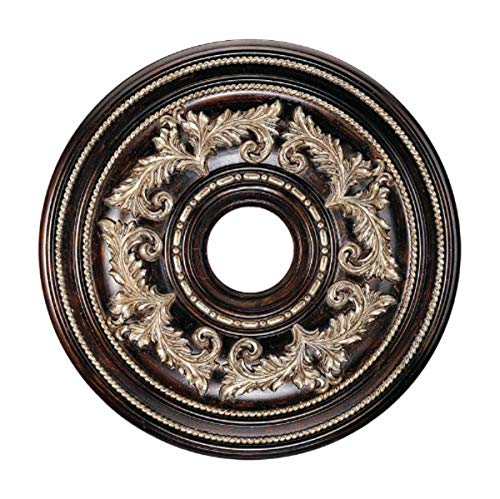Crazy Deals Livex Lighting 8200-40 Ceiling Medallion in Hand Rubbed Bronze with Antique Silver Accents