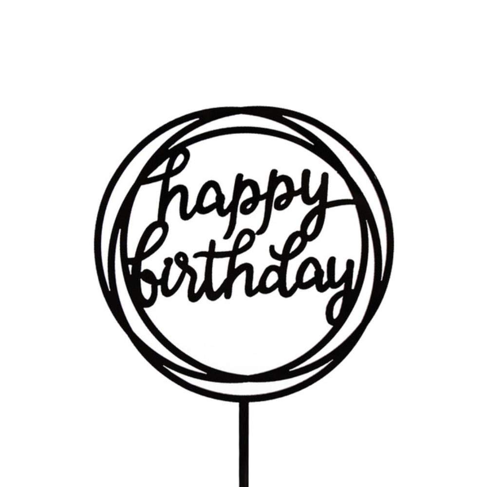 HEHELEBANG 6pcs Happy Birthday Cake Glitter Topper Acrylic Letter Gold Silver Cake Top Flag Decoration for Boy Birthday Party Wedding Supplies,show as photo,China