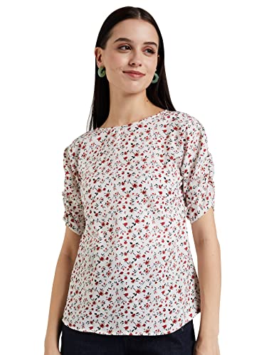 Image of TAGAS Women's Floral Puff Sleeves Western Top