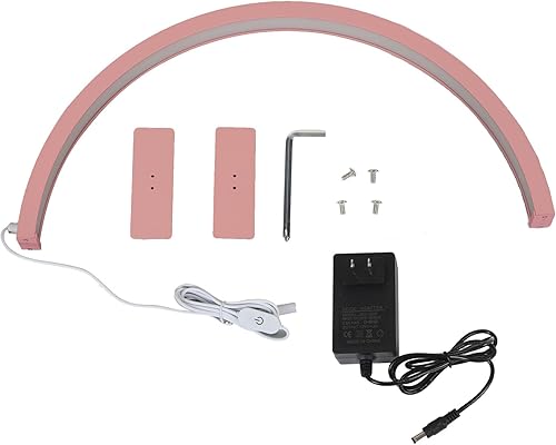 Miniatura 9 de Lámpara de escritorio de uñas de media luna de 22 pulgadas, lámpara LED de belleza con llave táctil de media luna, lámpara de pestañas de tecnología