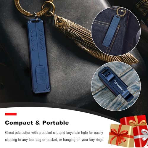 Image of Caressolove Mini Retractable Utility Knife | Safety Black Automatic Box Cutter, Scalpel Pocket Knife, EDC Razor Knife with 10PCS #23 Blades