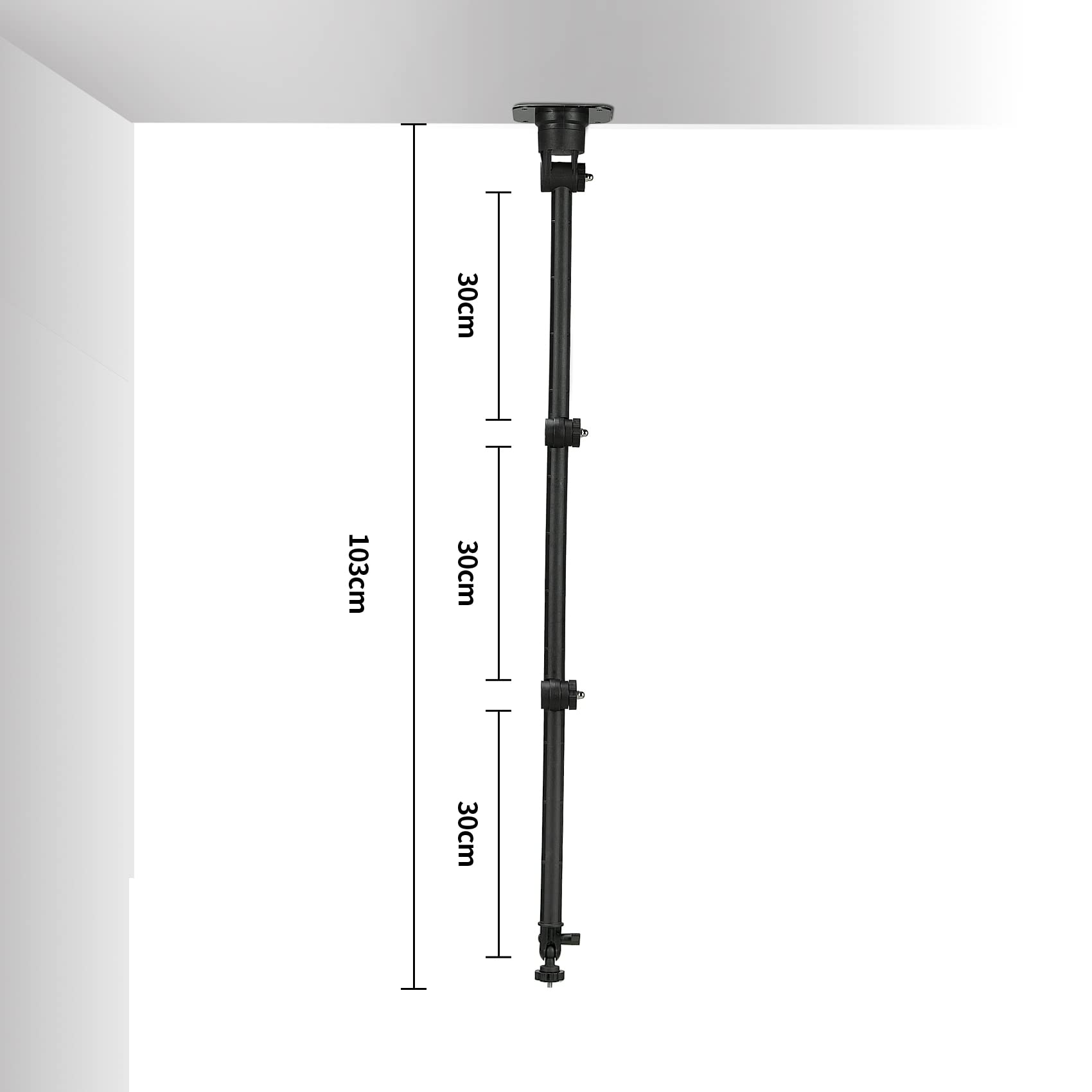 Support mural et de plafond pour webcam compatible avec Logitech C920s StreamCam Brio C930 C925 C922 C615 et Razer Kiyo Pro - Longueur 103 cm (filetage 1/4-20)