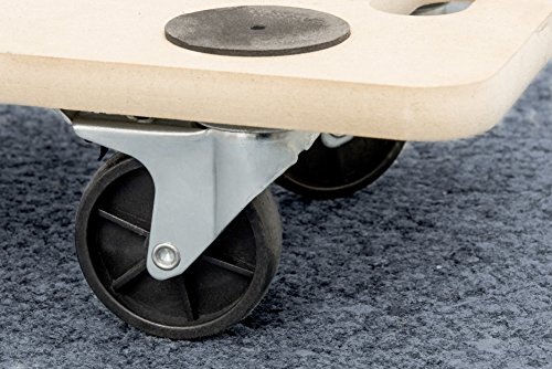 Metafranc Transportroller 590 x 290 mm - 200 kg Tragkraft - MDF-Platte - PP-Räder / Möbelroller / Transporthilfe für Umzug / Rollwagen für Möbel-Transport / Kistenroller aus Holz / 820040