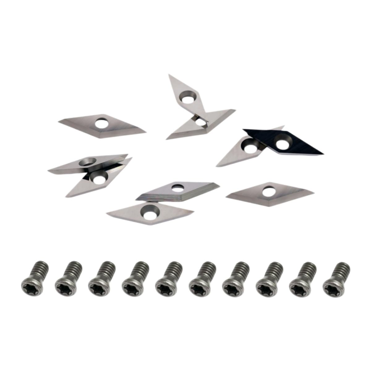 20pcs/Set Diamond Shape Carbide Inserts, 32x10x2.5mm 30 Degree Lathe Turning Cutter Blade with incisive Point