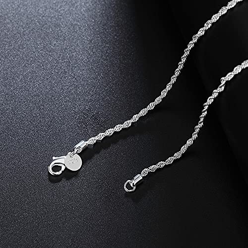 Collier chaîne en corde anti-nœuds robuste tailles 16 à 24 pouces