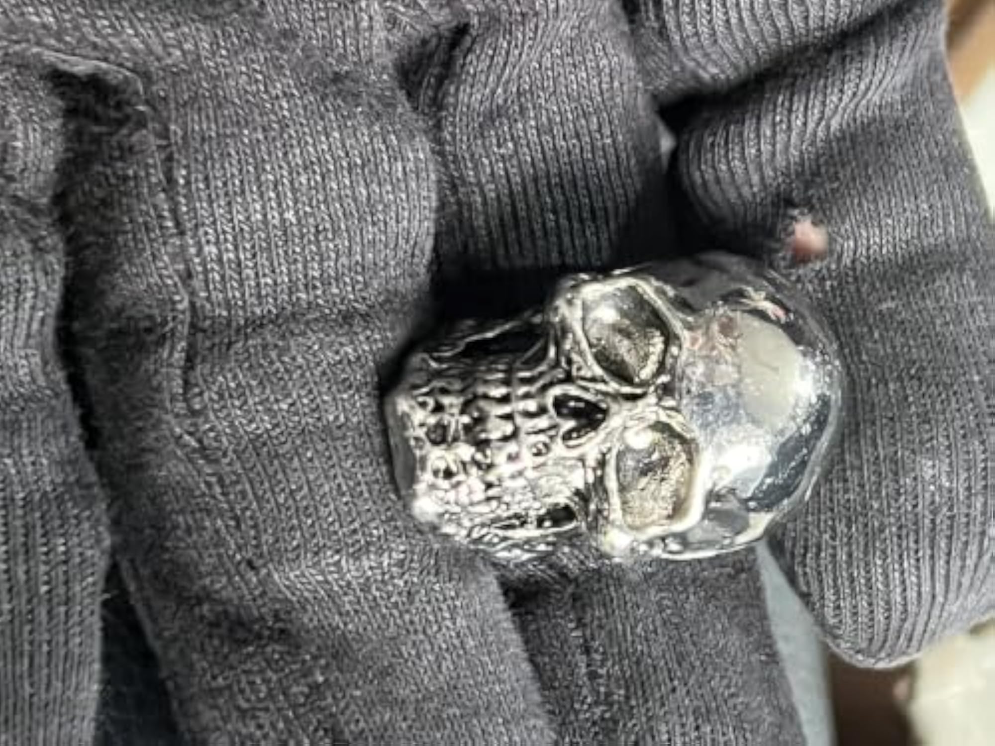 Stainless Steel Human Skull Pendant Necklace, Silver Plated Charm