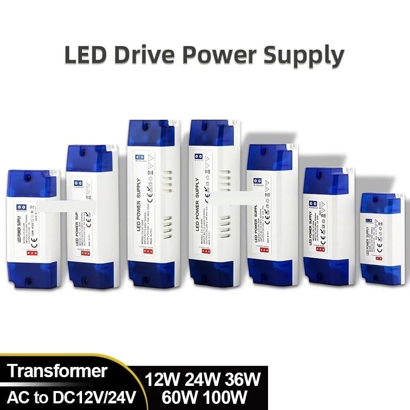 Transformator oświetlenia LED 1 LED transformator oświetlenia DC12V 24V 12W 24W 36W 60W 100W Zasilacz Zasilacz do taśmy 12 V Zasilanie