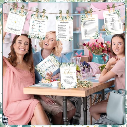 Image of Patelai 321 Pcs Greenery Baby Shower Game Decorations, Pencils Clothespins