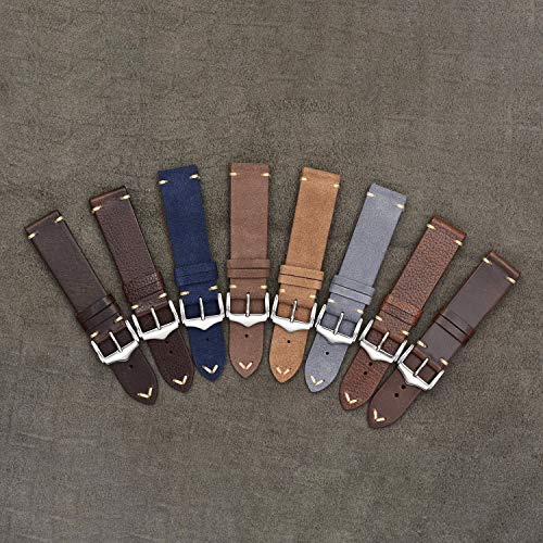 Leather Watch Bands 18mm for Men EACHE Vintage Watch Straps Dark Brown for Women Suede Leather Replacement Watchband