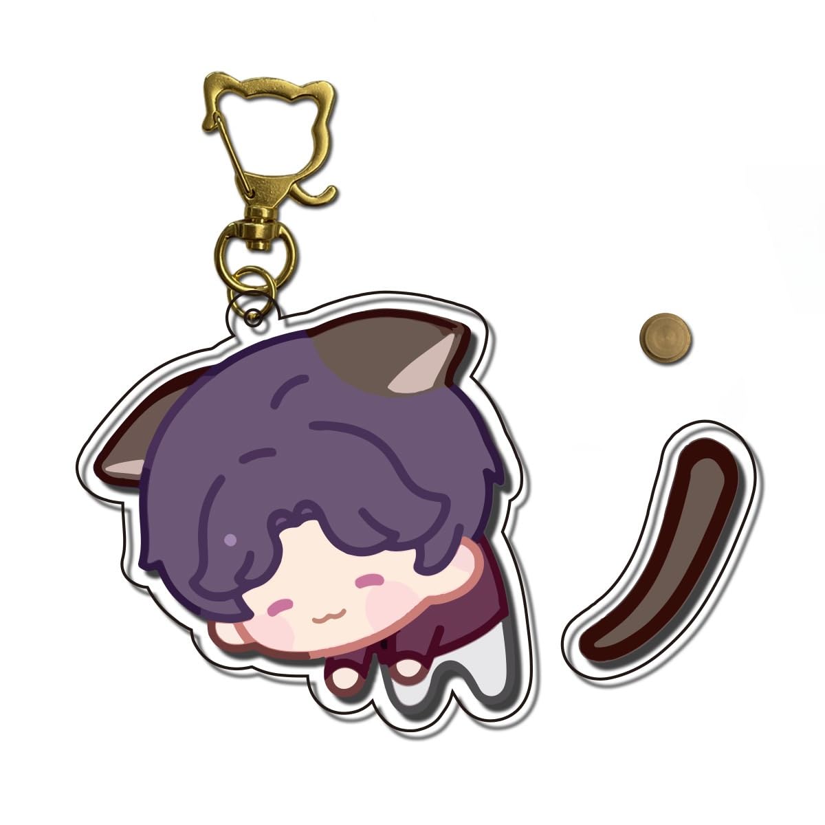 FEIDIAO Love & Deep Space Keychain Deepspace Character Xavier Pendant Acrylic Keyring Rafayel Zayne Sylus Figure Key Bag Decor Pendant (D)