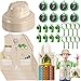 48 Pieces Kids Explorer Costume Toy Set Include Plastic Explorer Hats Jungle Party Safari Vest Tote Bag,Compass, Whistle, Magnifying Glass for Outdoor Activities Jungle Halloween Party Supplies