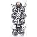 Sea Team 70mm/2.76" Shatterproof Clear Plastic Christmas Ball Ornaments Decorative Xmas Balls Baubles Set with Stuffed Delicate Decorations (24 Counts, Black)