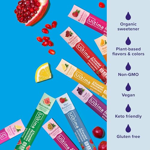 Image of Ultima Replenisher Daily Electrolyte Powder - Ultimate Variety Pack, 36 Stickpacks - Zero Sugar Hydration Packets with 6 Electrolytes and Minerals - Sugar Free, Plant Based & Keto Friendly​ Drink Mix