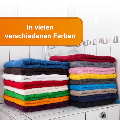 Deitert Handtuch Juist mit Namen oder Wunschtext Bestickt, personalisiertes Duschtuch, individuelles Badetuch, 100% Baumwolle, 50 x 100 cm Navyblau