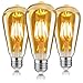 Ampoule LED Edison E27,Ampoule LED Vintage Lampe Décorative Rétro Ampoule,ST64 6W(Equivalent 60W) Blanc Chaud 2700K pour éclairage Nostalgique et la Maison/Café/Bar,Lot de 3