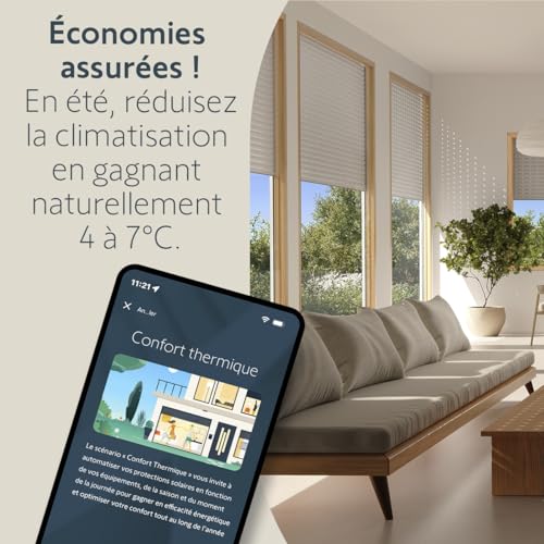 Somfy 1871307 - Sunteis Solar io - Helligkeits- & Temperatursensor, TaHoma Switch kompatibel, automatisiert Rollläden, Jalousien und alle kompatiblen io-Motoren, ohne Stromanschluss