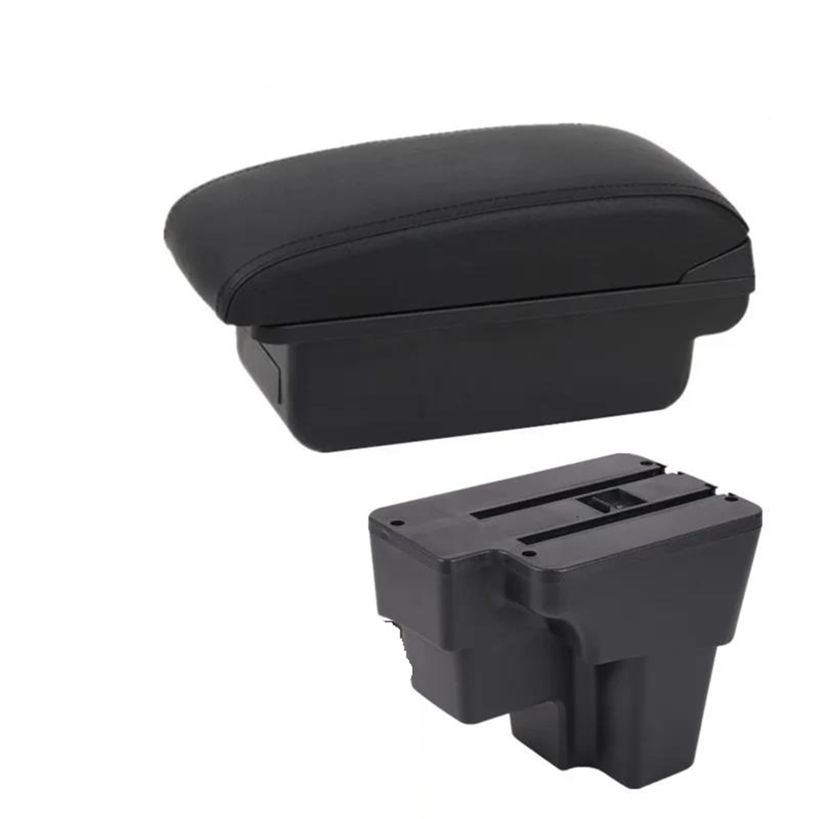 NOHEEU Car Armrest Special Storage Box Modification Parts For STONIC For Rio Lx For Cerato 2015-2024(A1 black line No USB)