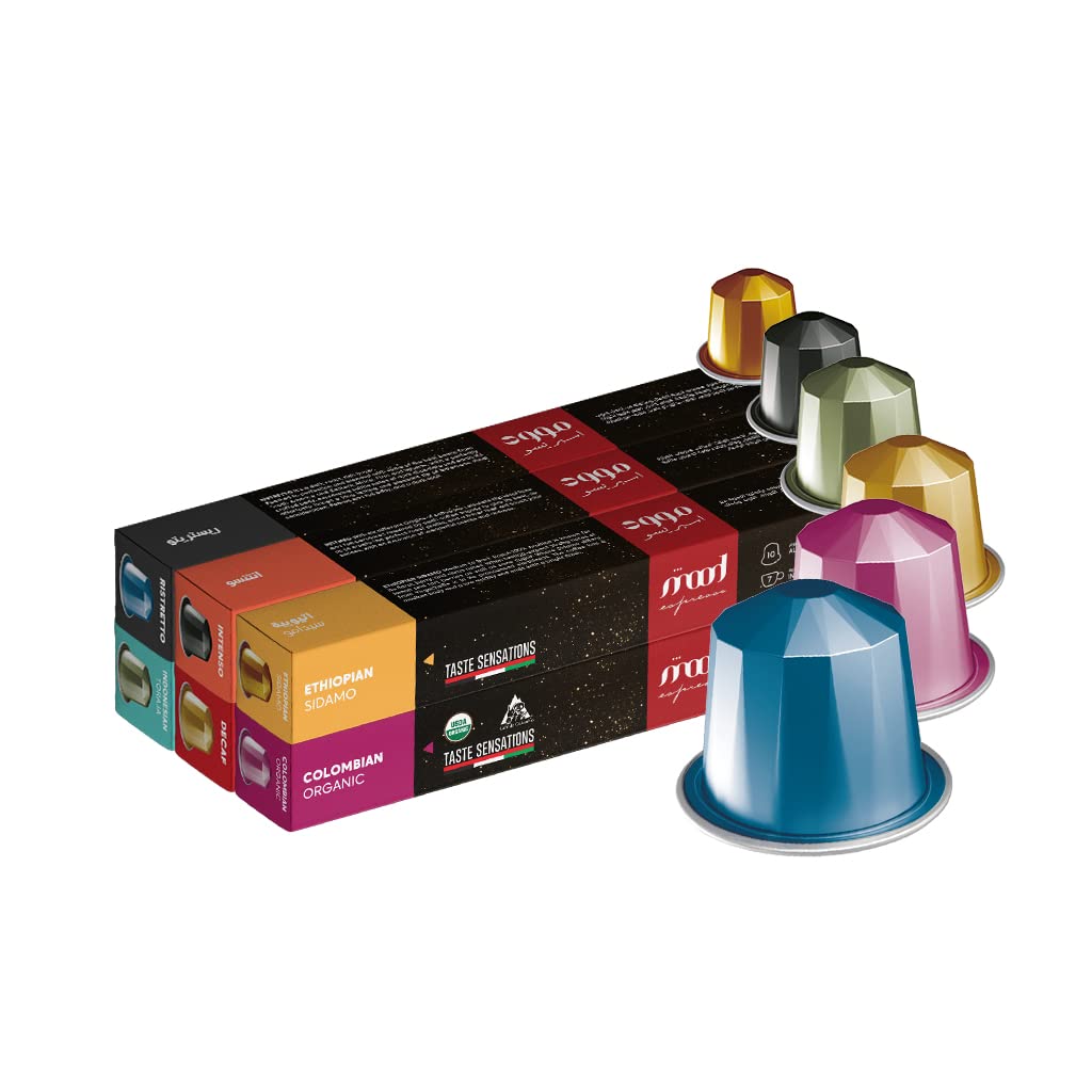 Mood Espresso - Mega Bundle Nespresso Compatible Aluminium Coffee Capsules, Pack of 20 (200 Capsules)Mood Espresso - Mega Bundle Nespresso Compa…